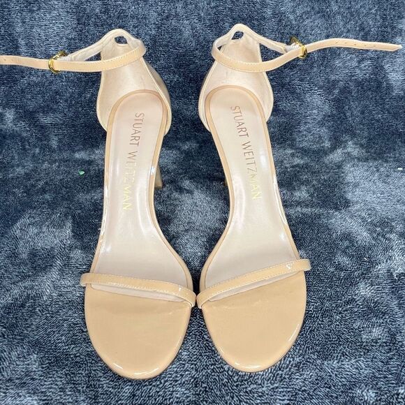 Stuart Weitzman Nudistcurve Ankle Strap Sandal Women size 9.5 - Picture 2 of 5